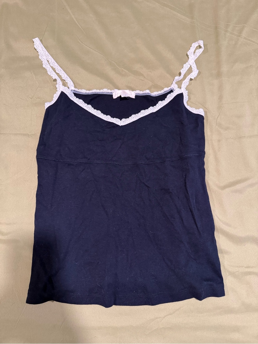 Victoria's Secret Black Camisole with White Lace Trim